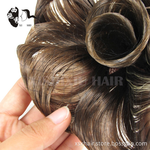 best quality and price flower curly hair bun extension hair dome hair chignon